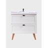 Gabinete para Banheiro com Cuba 80cm Retro Mdf Milano - On Móveis Cor:branco - 2