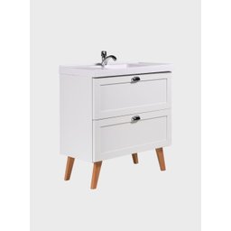 Gabinete para Banheiro com Cuba 80cm Retro Mdf Milano - On Móveis Cor:branco - 3