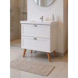 Gabinete para Banheiro com Cuba 80cm Retro Mdf Milano - On Móveis Cor:branco - 1