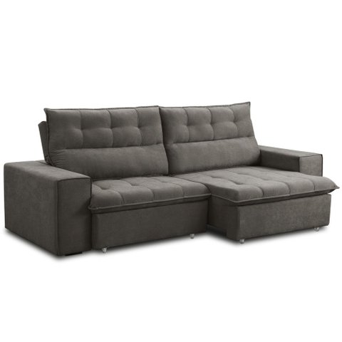 Sofá Retrátil Reclinável para Sala 3 Lugares 200cm Neruda F04 Veludo Marrom Escuro - Lyam Decor