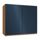 Ver imagem 1 de Armário Aéreo 2 Portas 80cm Ciela Azul/Canela