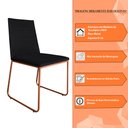 Ver imagem 6 de Kit 6 Cadeiras de Jantar Estofada Lille Base Bronze Veludo Preto - Montanaris Decor