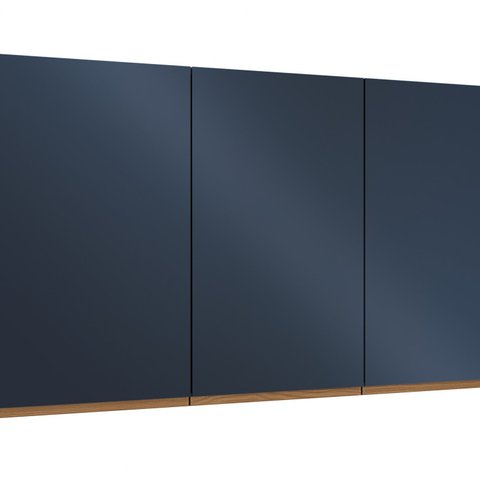 Armário Aéreo 3 Portas 120cm Ciela Azul/Canela