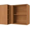 Ver imagem 3 de Armário Aéreo de Canto 1 Porta 98cm Ciela Azul/Canela