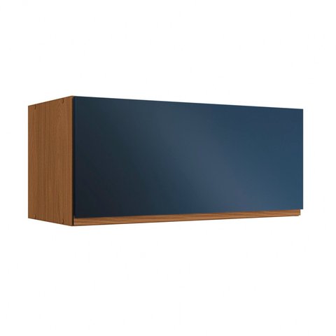 Armário Aéreo Basculante 1 Porta 80cm Ciela Azul/Canela