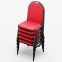Ver imagem 5 de Kit 8 Cadeiras Hoteleiras Auditório Empilhável Sintético M23 Vermelho - Mpozenato