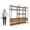 Ver imagem 6 de Kit Dormitorio 6 Gavetas e 1 Cabideiro Industrial Marrom/Canela/Preto Fosco