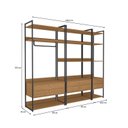 Ver imagem 3 de Kit Dormitorio 6 Gavetas e 1 Cabideiro Industrial Marrom/Canela/Preto Fosco