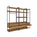 Ver imagem 2 de Kit Dormitorio 6 Gavetas e 1 Cabideiro Industrial Marrom/Canela/Preto Fosco