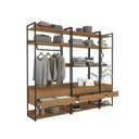 Ver imagem 7 de Kit Dormitorio 6 Gavetas e 1 Cabideiro Industrial Marrom/Canela/Preto Fosco