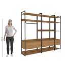 Ver imagem 5 de Kit Dormitorio 6 Gavetas e 1 Cabideiro Industrial Marrom/Canela/Preto Fosco