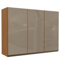 Ver imagem 1 de Armário Aéreo com Vidro 3 Portas 120cm Maxxi Marrom/Canela