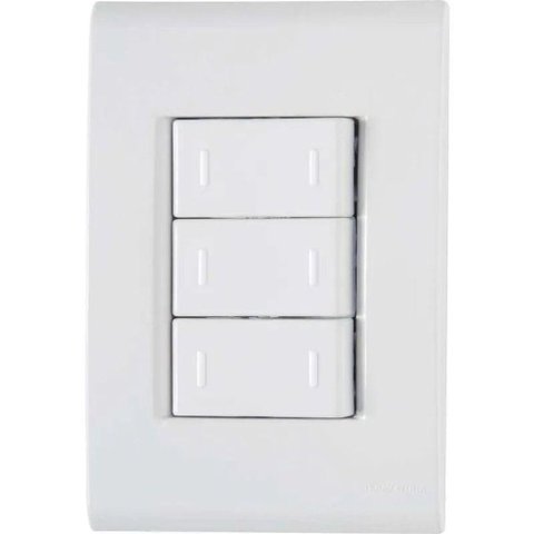 Placa 4x2+3 Interruptores Paralelos 10a-250v Branco Branco - 250v
