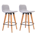 Ver imagem 1 de Kit 2 Meia Banquetas Línea Unidecor Assento em Linho Cinza