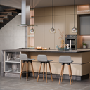 Ver imagem 2 de Kit 2 Meia Banquetas Línea Unidecor Assento em Linho Cinza