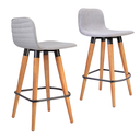 Ver imagem 3 de Kit 2 Meia Banquetas Línea Unidecor Assento em Linho Cinza