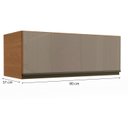 Ver imagem 4 de Armário Aéreo com Vidro Basculante 80cm Maxxi Marrom/Canela