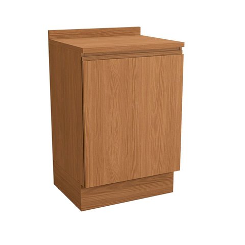 Balcão para Cozinha 1 Porta 60cm com Tampo Ciela Marrom/Canela