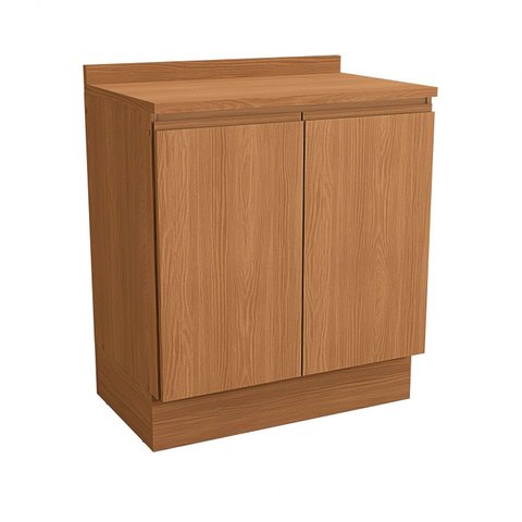 Balcão para Cozinha 2 Portas 80cm com Tampo Ciela Marrom/Canela