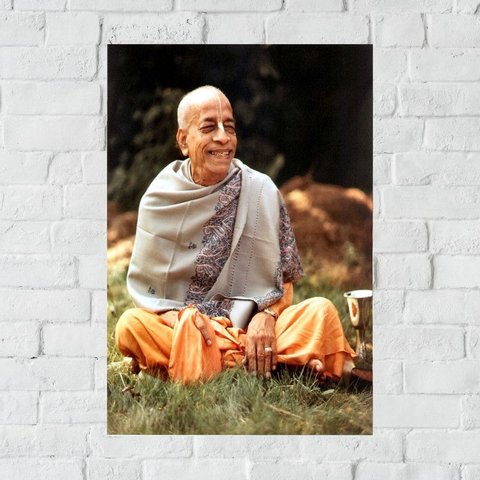 Placa Decorativa Mdf Srila Prabhupada Tamanho 20x27cm Modelo 2a