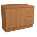 Ver imagem 1 de Balcão para Cozinha 2 Portas 3 Gavetas 120cm com Tampo Ciela Marrom/Canela