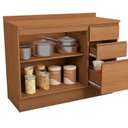 Ver imagem 4 de Balcão para Cozinha 2 Portas 3 Gavetas 120cm com Tampo Ciela Marrom/Canela