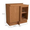 Ver imagem 5 de Balcão de Canto 1 Porta 98cm com Tampo Ciela Marrom/Canela