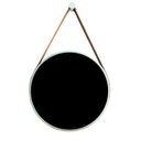 Ver imagem 5 de Espelho Decorativo Adnet Verde Alça Corino Caramelo 30cm Redondo Verde/Caramelo, 30 cm