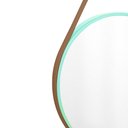 Ver imagem 4 de Espelho Decorativo Adnet Verde Alça Corino Caramelo 30cm Redondo Verde/Caramelo, 30 cm