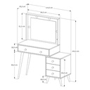 Ver imagem 5 de Penteadeira Agata com Banqueta Amsterdã Cor Nature com Griss