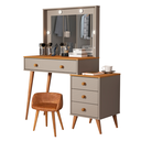Ver imagem 2 de Penteadeira Agata com Banqueta Amsterdã Cor Nature com Griss