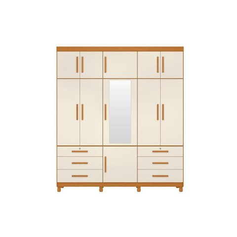 Guarda Roupa Triton Plus 11 Portas e 6 Gavetas - Cinamomo Off White - Albatroz