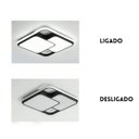 Ver imagem 6 de Luminária de Led de Sobrepor Quadrada Bivolt 32w 3 em 1 com Luz Central Dupla:preto