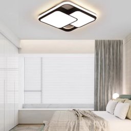 Luminária de Led de Sobrepor Quadrada Bivolt 32w 3 em 1 com Luz Central Dupla:preto - 4