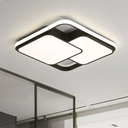 Ver imagem 1 de Luminária de Led de Sobrepor Quadrada Bivolt 32w 3 em 1 com Luz Central Dupla:preto