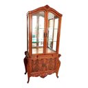 Ver imagem 1 de Cristaleira Madeira de Lei Clássico Entalhes Fundo Espelhado