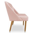 Ver imagem 4 de Cadeira Poltrona Juliana Suede Pés Palito Castanho Rosa Bebê