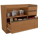 Ver imagem 3 de Balcão de Cozinha 1200mm 1 Porta 4 Gavetas de Madeira Marrom/Canela