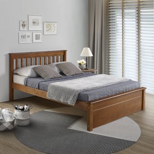Cama Casal Inglesa com Peseira Fechada em Madeira Maciça Mv Outlet Mel