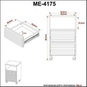 Ver imagem 2 de Kit 2 Gaveteiros com Ripado Rodízio 2 Gavetas 1 Nicho ME4175 Branco