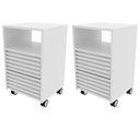 Ver imagem 1 de Kit 2 Gaveteiros com Ripado Rodízio 2 Gavetas 1 Nicho Me4175