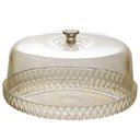 Ver imagem 2 de Kit Boleira Baixa, Queijeira, Açucareiro, Manteigueira e Jarra de Plástico Cristal Âmbar Plasutil