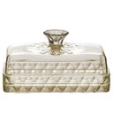 Ver imagem 5 de Kit Boleira Baixa, Queijeira, Açucareiro, Manteigueira e Jarra de Plástico Cristal Âmbar Plasutil