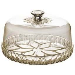 Kit Boleira Baixa, Queijeira, Açucareiro, Manteigueira e Jarra de Plástico Cristal Âmbar Plasutil - 3