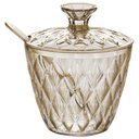 Ver imagem 6 de Kit Boleira Baixa, Queijeira, Açucareiro, Manteigueira e Jarra de Plástico Cristal Âmbar Plasutil