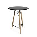 Ver imagem 4 de Conjunto Mesa Bistrô Eames Eiffel Preta com 3 Banquetas Rosas de Madeira