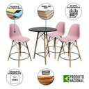 Ver imagem 6 de Conjunto Mesa Bistrô Eames Eiffel Preta com 3 Banquetas Rosas de Madeira