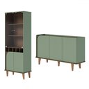 Ver imagem 2 de Sala de Estar Completa Boss 7 Portas 4 Prateleiras Hortelã/amêndoa - Pnr Móveis