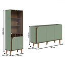 Ver imagem 4 de Sala de Estar Completa Boss 7 Portas 4 Prateleiras Hortelã/amêndoa - Pnr Móveis