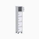 Ver imagem 2 de Armário Locker Guarda Volume Aço Light 5 Portas 34,5x179,5cm Preto/Cinza